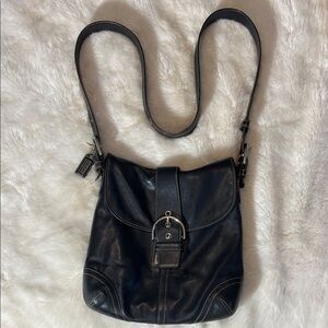 Vintage Coach Black Leather Soho Crossbody Bag